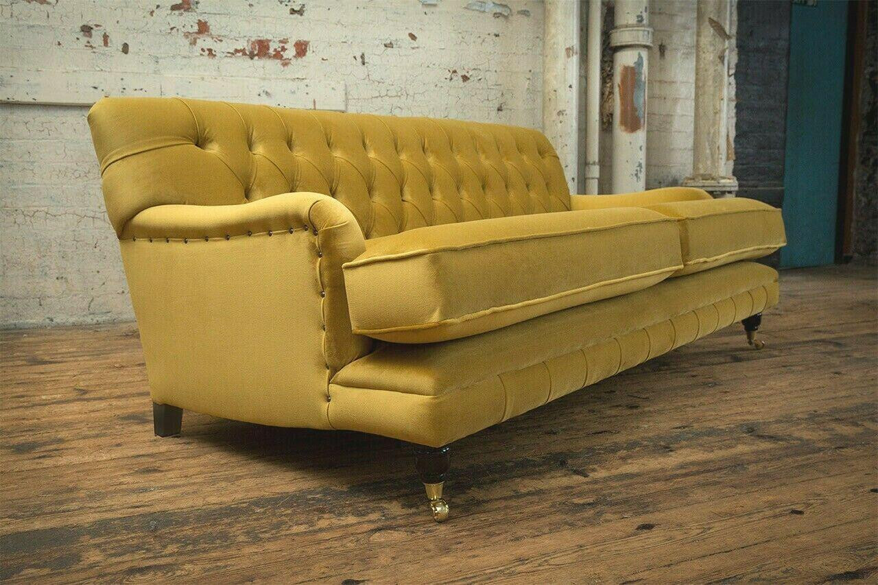Chesterfield 3-zits bank met lederen bekleding