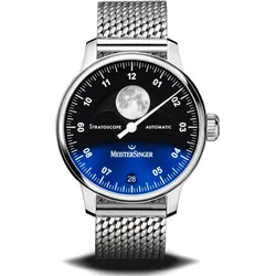 Meistersinger Meisterstücke Stratoscope ST982 - blau,schwarz,silber - 43mm
