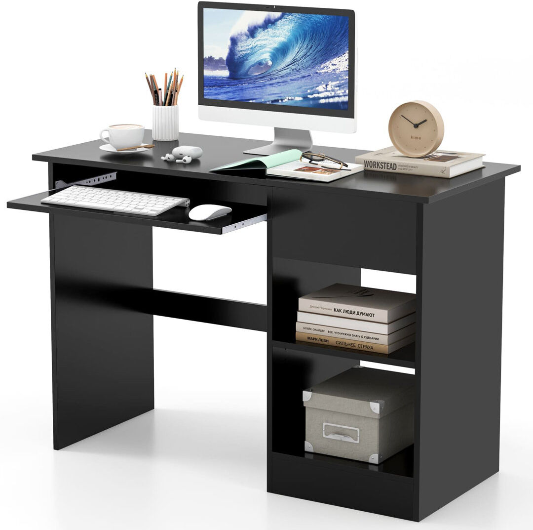 17 Stories Shouse Modular Computer Desk Black 75cm H X 108cm W X 48cm D