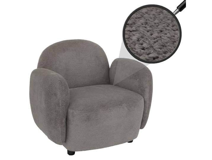 Mendler Sessel HWC-P33 Stoff/Textil Chenille (330 g/m²) - hellgrau