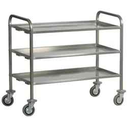 Fimar Servicewagen Schwerer Transport - 3 Edelstahlböden Kapazität 200 kg - Abmessungen 112x67x98(h) cm - Räder ø125 mm