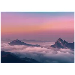 FOTOTAPETE Gebirge Himmel Rosa 150x105 cm