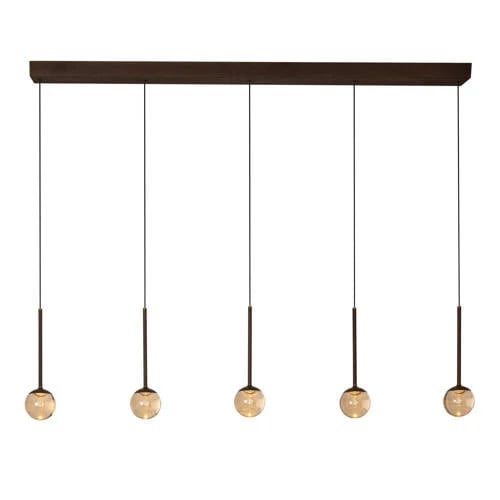 Lucide Calina Hanglamp met Amber Bollen en Dimbare LED - Koffie - Premium