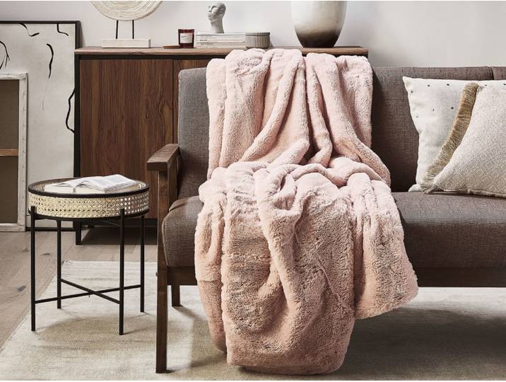 Couverture en polyester rose 200x150cm