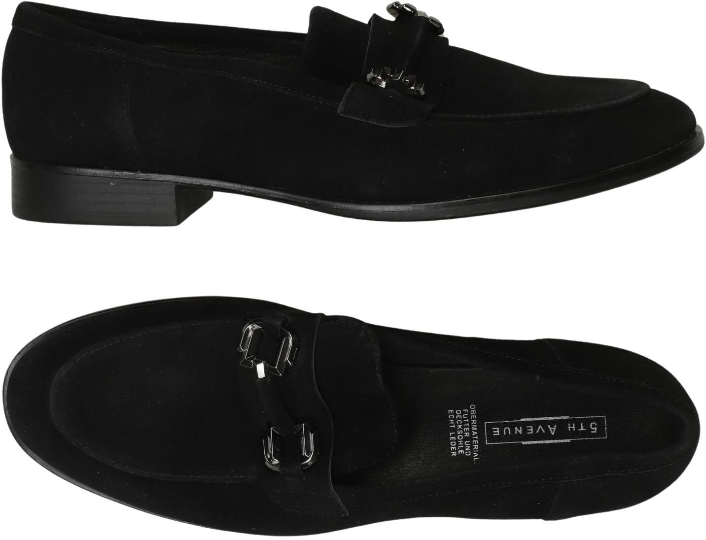 5th Avenue Damen Halbschuh, Schwarz, Gr. EU 38, Leder - Second Hand