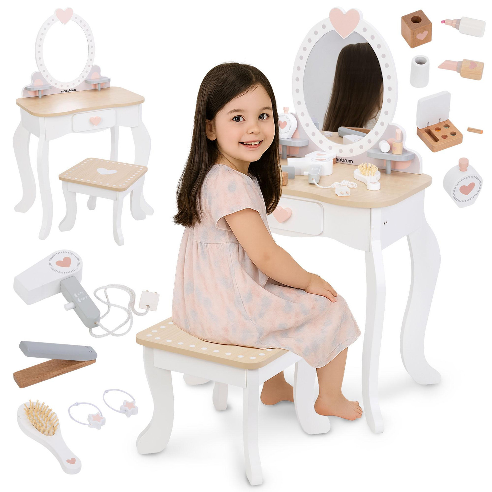 Mamabrum MAM68 Make-uptafel met 3 laden voor de kinderkamer