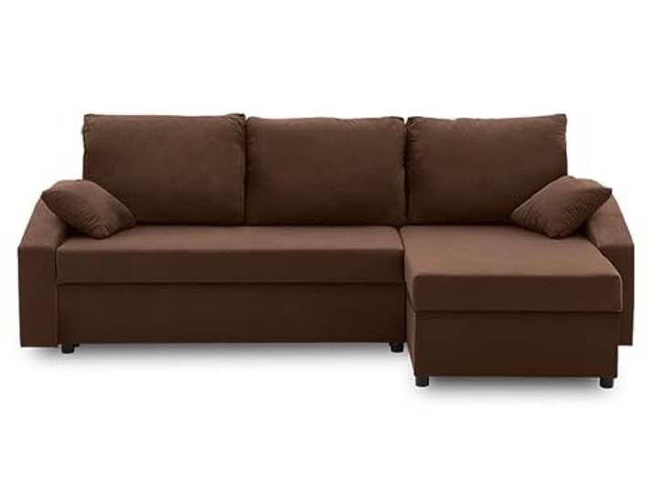 Ecksofa Hewlet Plus mit schlaffunktion - Funktionelles Design - Auswahl an Farben - Bettkasten - Rückenkissen - dekorative Kissen (MIKRO 20)