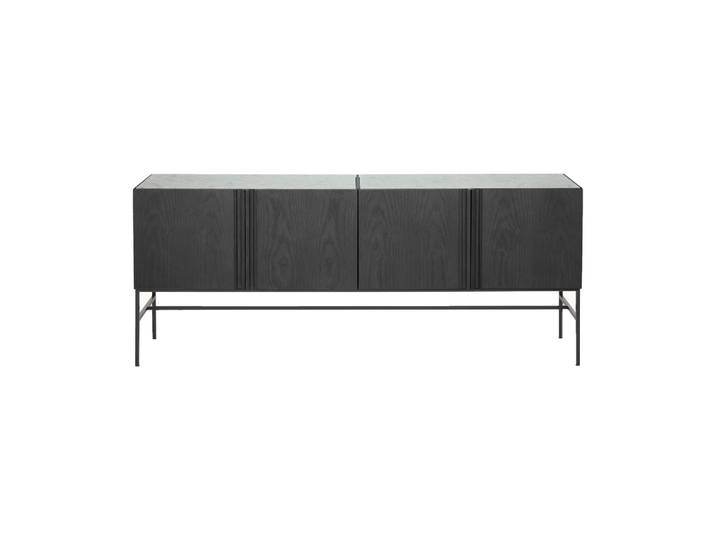 Fogia Boss Sideboard Eiche schwarz gebeizt-4 Türen-Kalkstein