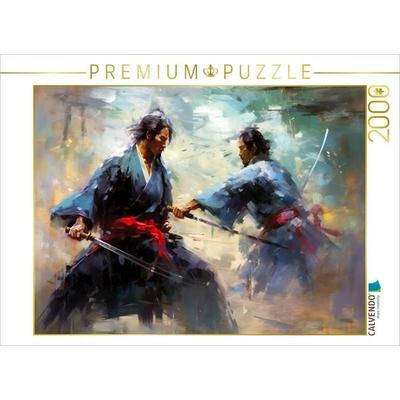 CALVENDO Puzzle Kampftraining zweier Samurai | 2000 Teile Lege-Größe 90x67cm Foto-Puzzle für glückliche Stunden