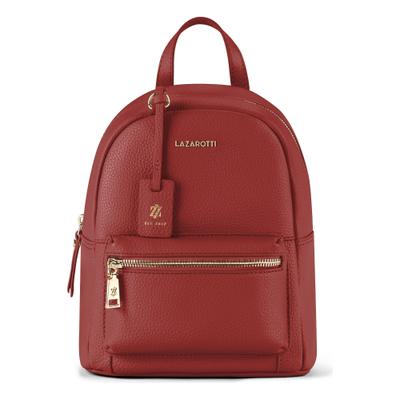 Rucksack LAZAROTTI "Bologna Leather City Rucksack Leder 27 cm", Damen, Gr. B/H/T: 12cm x 27cm x 12cm, rot, Rucksäcke Rucksack
