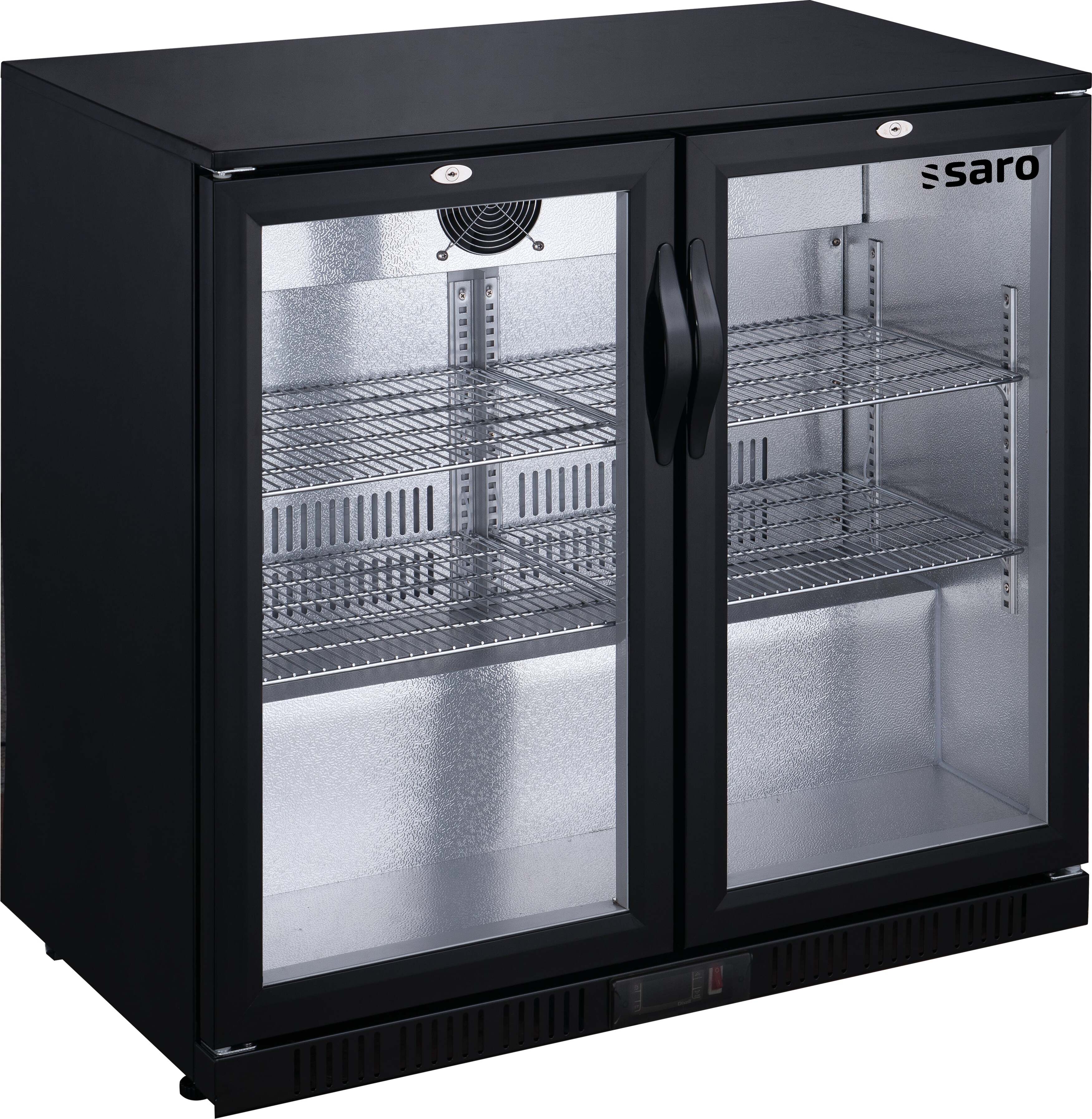 Saro BC 208, Kühlschrank für hinter der Bar, Freistehend, Schwarz, Stahl, Stahl, LED