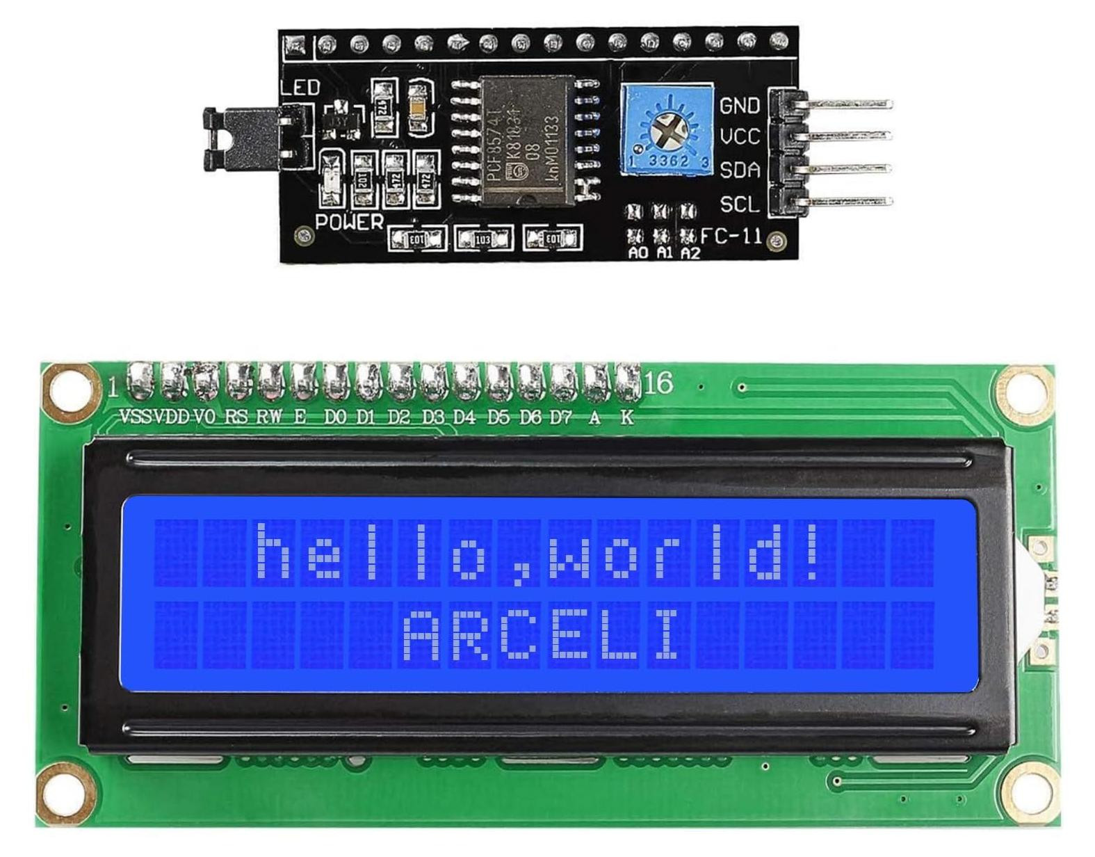 Selius I2C TWI 1602 LCD-module display 16 x 2
