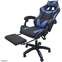 HTI-Living Krit Eco, Gaming Stuhl, Blau, Schwarz