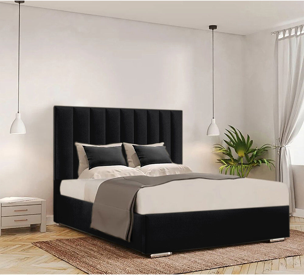 Ivy Bronx Caylob Upholstered Bed Black Kingsize (5')