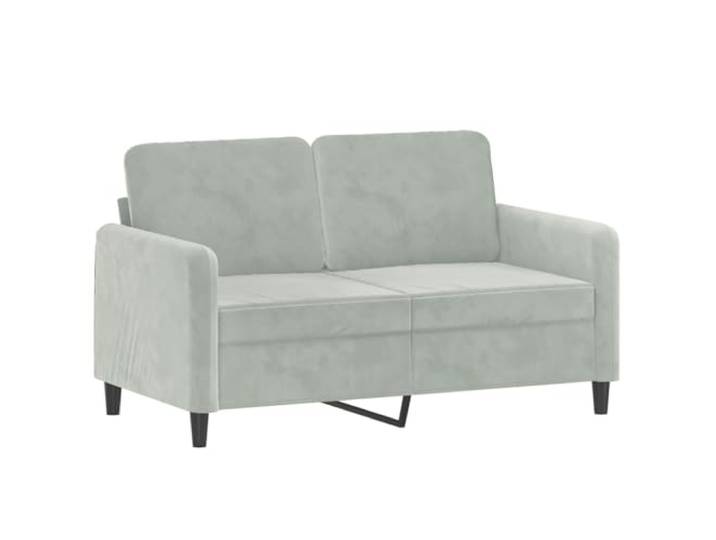 Todiikf 2-Sitzer Sofa Samt Hellgrau 138cm Polstersofa mit Metallgestell Kompakte Couch aus weichem Samtstoff und stabilem Metallrahmen für gemütliche Stunden im Wohnzimmer oder Schlafzimmer.