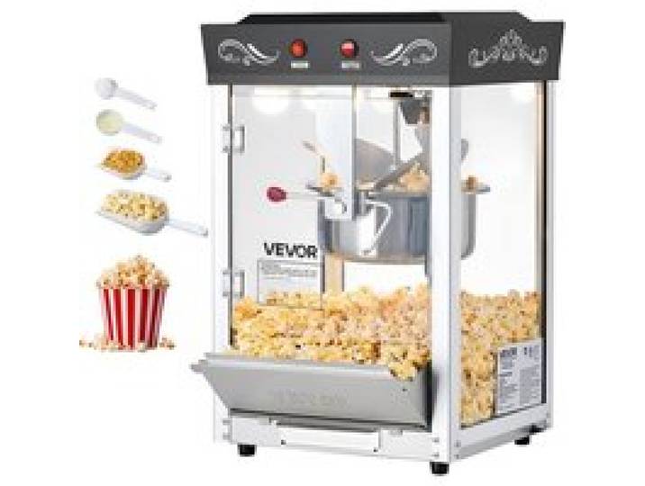 Machine à pop-corn professionnelle 800 W avec cuve en acier inoxydable capacité de 48 tasses par fournée style cinéma fonctionnem