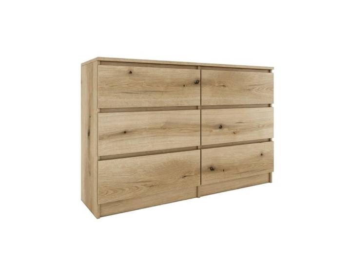 MILAN - Commode contemporaine 6 tiroirs chambre/salon/bureau - 30x120x77 cm - Style scandinave - Meuble de rangementent