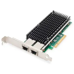 Digitus 2-Port 10 Gigabit Ethernet Netzwerkkarte, RJ45, PCI Express, Intel Chipsatz