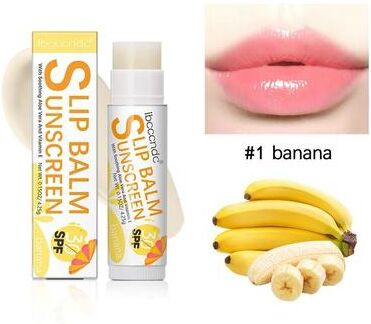 Uplifted Finds Sunscreen Lip Balm SPF 30 UVA Protection Moisturizer Watermelon Coconut Banana Colorless Lipstick banana