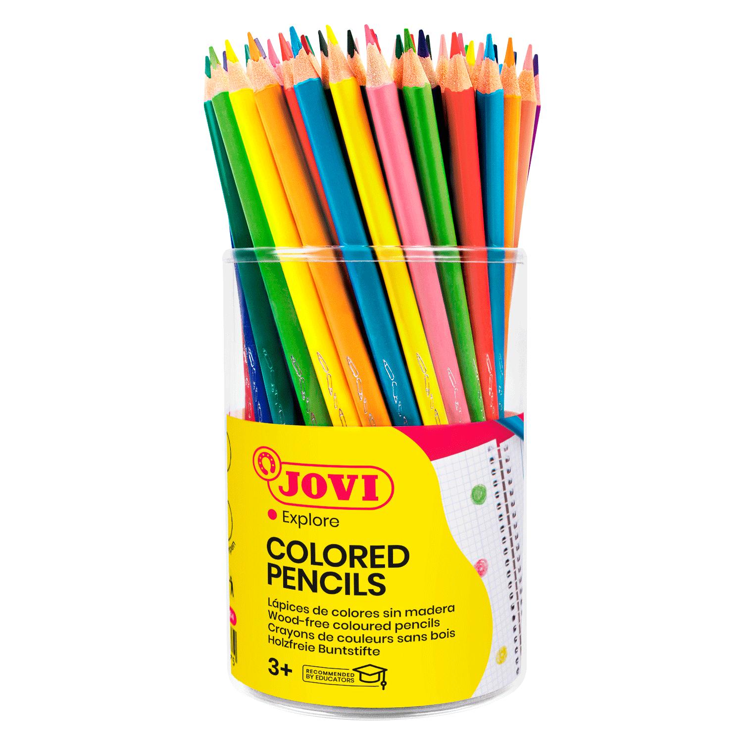 Jovi Buntstifte Woodless VE=84 Stück farbig sortiert Runddose (84x) (734/84)