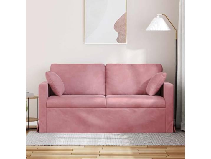KTHLBRH Rosa Sofa 158 x 78 x 80 cm Samt Gestell aus Metall, Armlehnen aus Holz, ergonomisches Design, für Wohnzimmer und Schlafzimmer