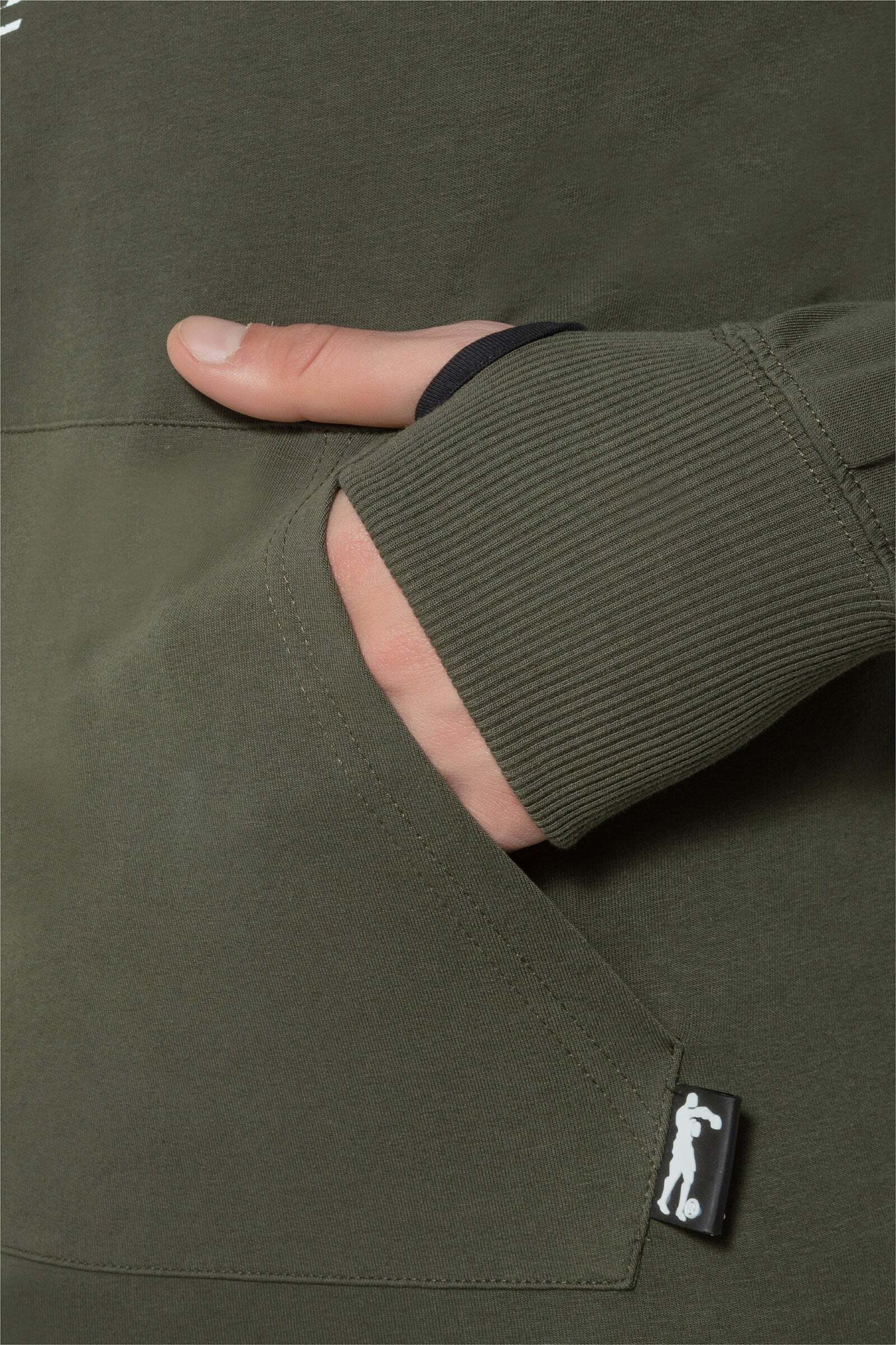 Kapuzenpullover BOXEUR DES RUES "BOXEUR DES RUES Kapuzenpullover Hooded Sweatshirt with Thumb Openings", Herren, Gr. L, grün, Obermaterial: 95% Baumwolle CO. 5% Elasthan EL., Pullover Kapuzenpullover grün L