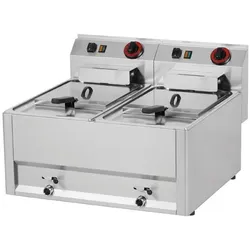 Wimar Elektro Doppel-Fritteuse Friteuse Standgerät 2x 8 Liter 660x600x290mm Fritöse