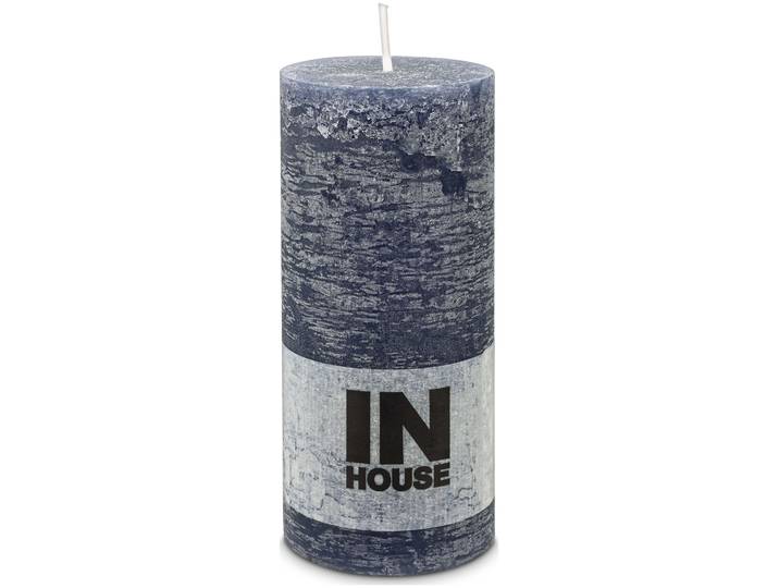 Inhouse Zylinderkerze Rustic 68x150 Petrolblau