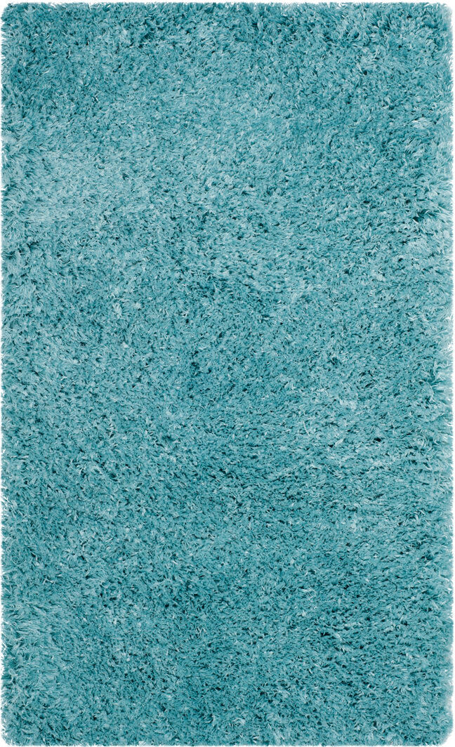 Ebern Designs Aubre Area Rug Light Turquoise Rectangle 91 x 152 cm