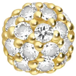18 Karat Gold Schraubkugel MULTI-MOISSANIT