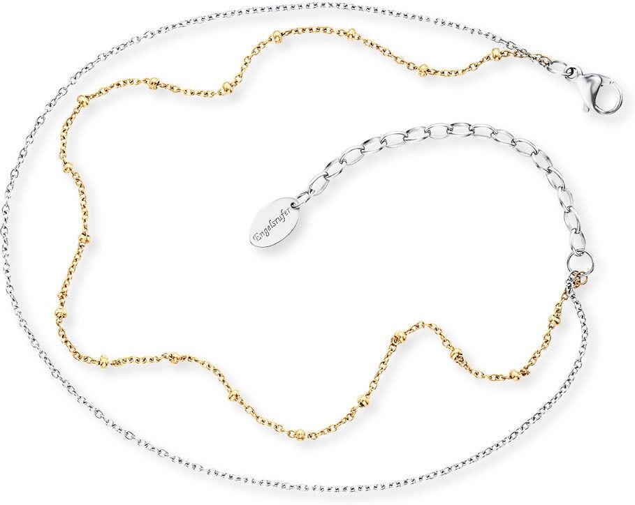 Fußkette ENGELSRUFER "Twin Moonlight Bicolor", gold (edelstahlfarben, gelbgoldfarben), Fußketten, Damen, Edelstahl, Fußkette