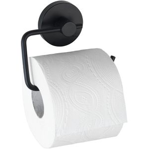 Wenko Toilettenpapierhalter Milazzo, schwarz, Vakuum-Befestigung, für 1 Rolle, aus Metall