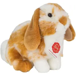 Teddy Hermann 93723 - Hase sitzend hellbraun weiss gescheckt, Bauernhoftier, Plüschtier, Stofftier, 2 (17 cm)