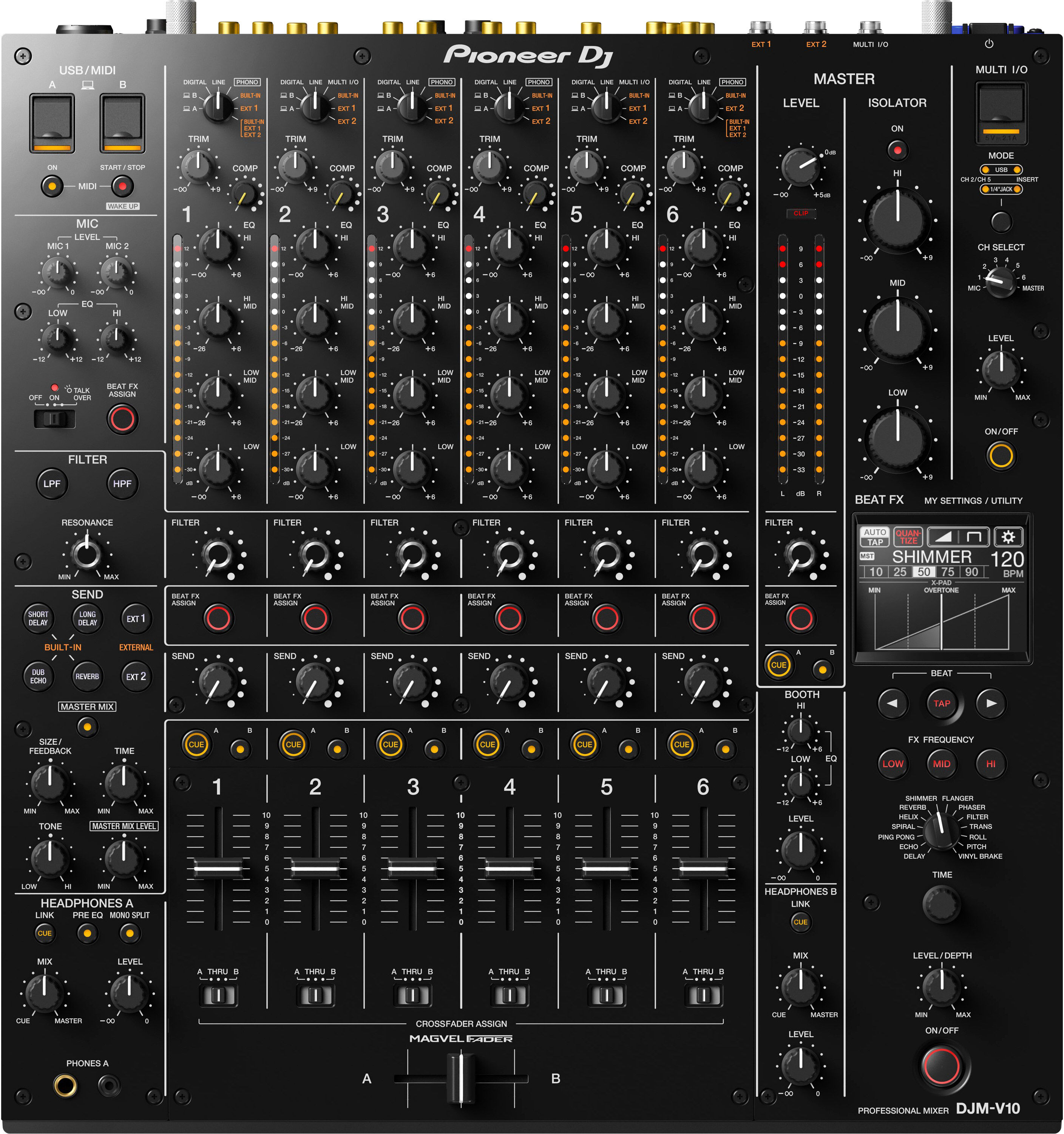 Pioneer Dj Djm-V10 6-Kanal-Profi-Dj-Mixer