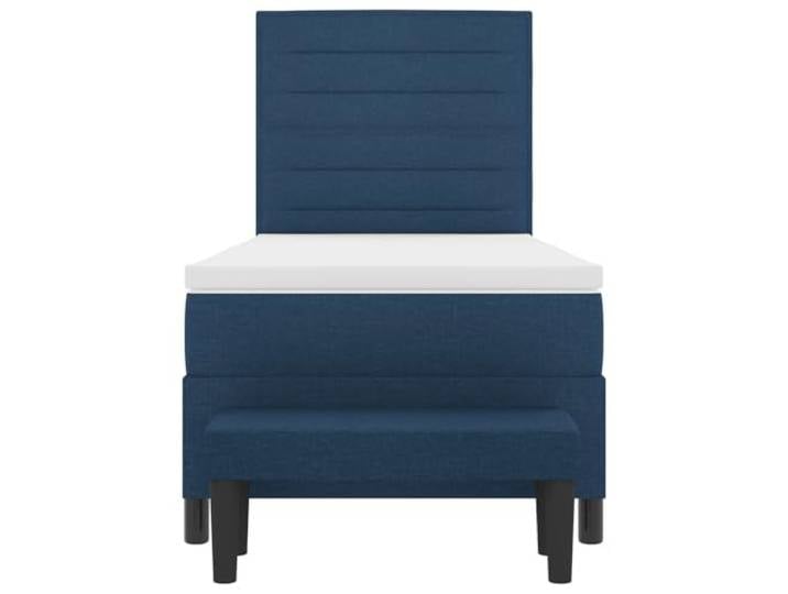 KKgypkn Boxspringbett 80x200 cm Stoff Blau mit verstellbarem Kopfteil und mittel-Fester Matratze
