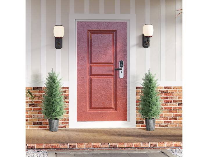HOMCOM Lot de 2 Cyprès Artificiels 90cm Vert en Pot