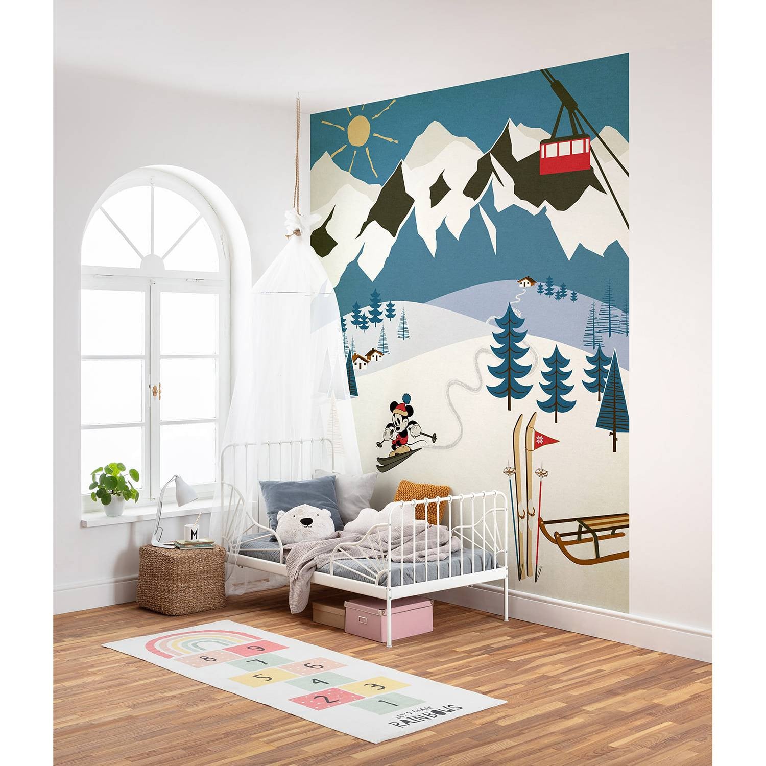 home24 Fotobehang Mickey Alpine, Meerdere kleuren, B: 200 cm, H: 250 cm