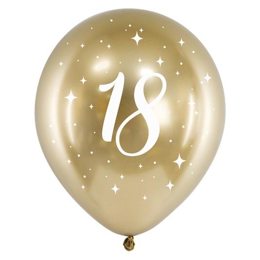 Partydeco Ballon Or - 18 Ans (6pcs) (6x) (CHB14-1-18-019-6)