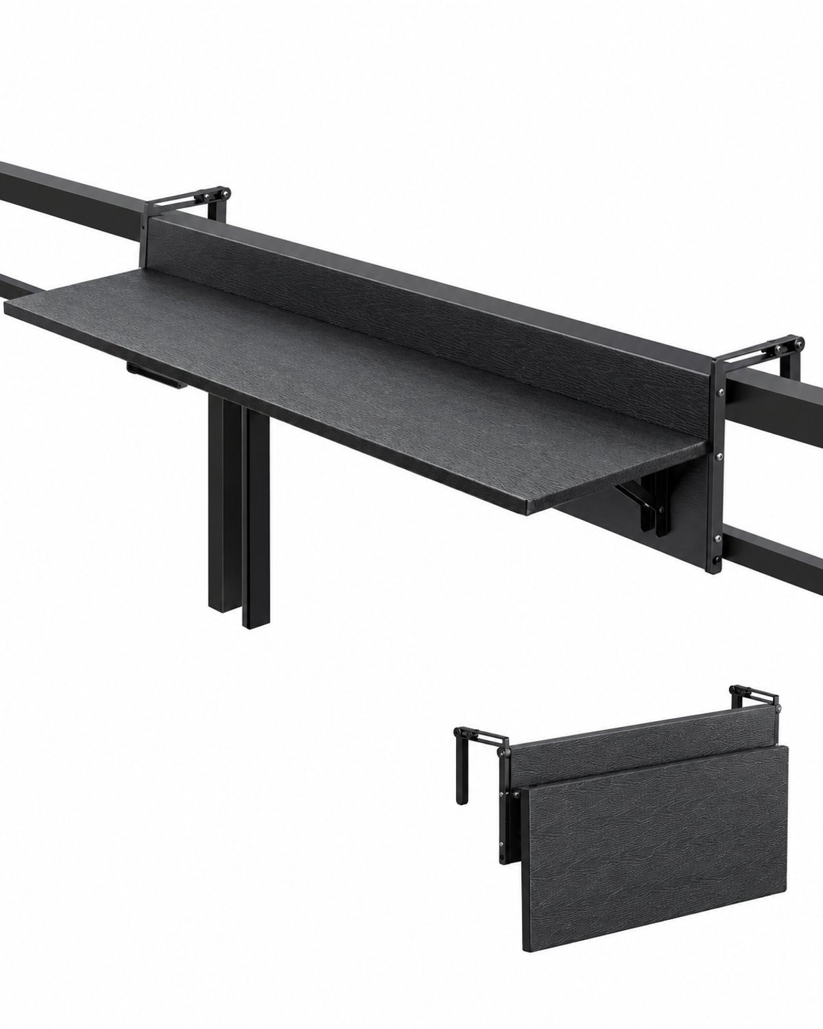 Production of Ideas Balkon Hangende Opklapbare Tafel - Zwart Metaal