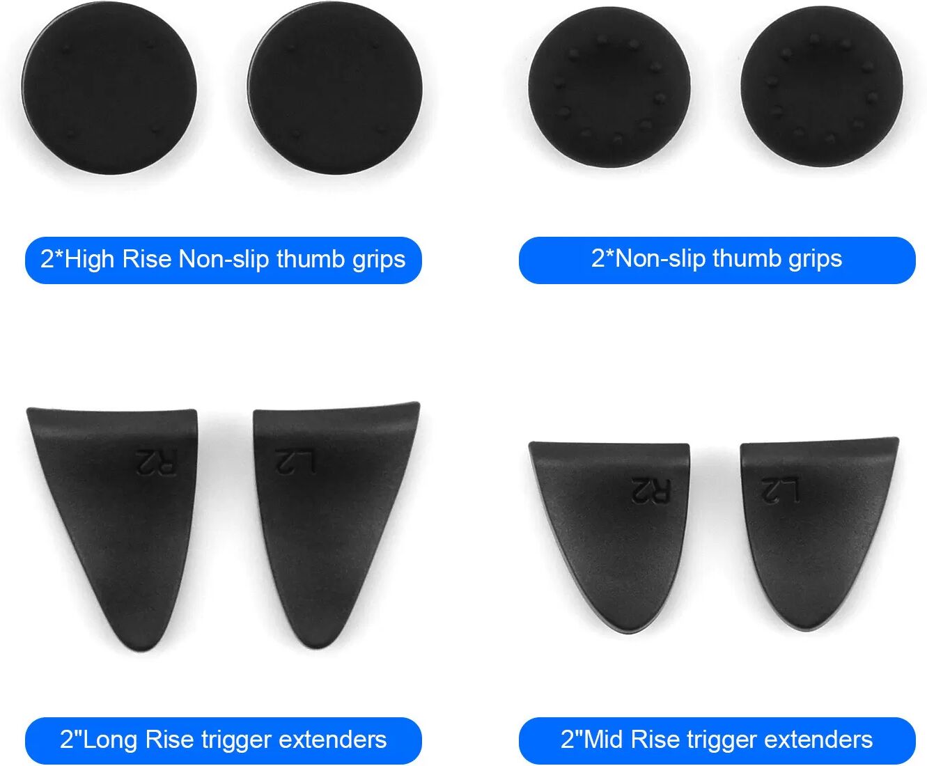INF Capuchons de boutons en silicone noir pour manette PS5