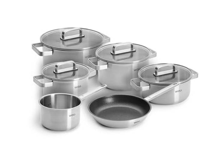 WOLL – Steel Topf-Set 10-teilig Ø 20–24 cm – Induktions-Töpfe aus Edelstahl, spülmaschinenfest, energiesparend & langlebig – Topf – Kochtopf-Set – Töpfe Set – Kochtopf Induktion
