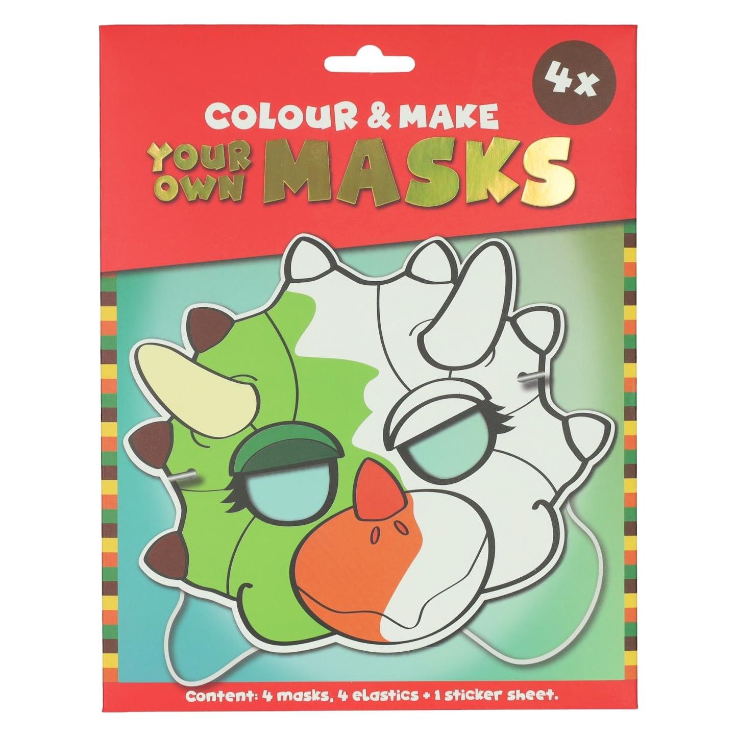 Wins Holland Dino-Maske zum Selbstgestalten - 4 Masken (68855701)
