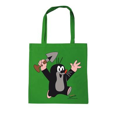 Henkeltasche LOGOSHIRT "Baumwolltasche Der kleine Maulwurf", Damen, Gr. B/H/T: 38cm x 42cm x 38cm, grün, Baumwolle, bedruckt, Taschen, mit coolem Druckmotiv