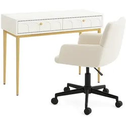 SCHREIBTISCH SET mit 2 Schubladen & Drehstuhl