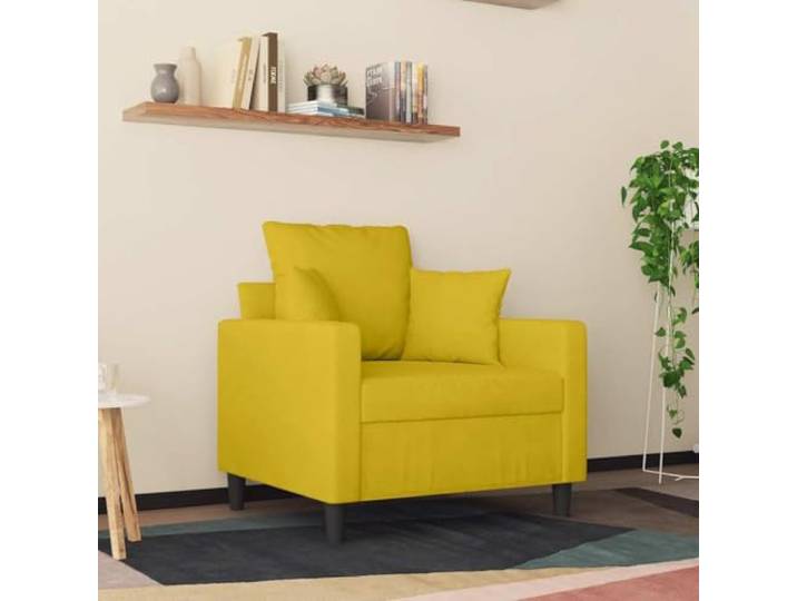 KTHLBRH Sessel gelb 60 cm Samt Metallgestell, Schaumstoff, modernes Design, maximale Belastung 110 kg, für Wohnzimmer