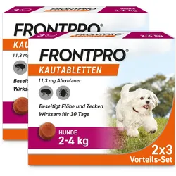 FRONTPRO Hund 11mg XS 2-4 KG 2X3 St