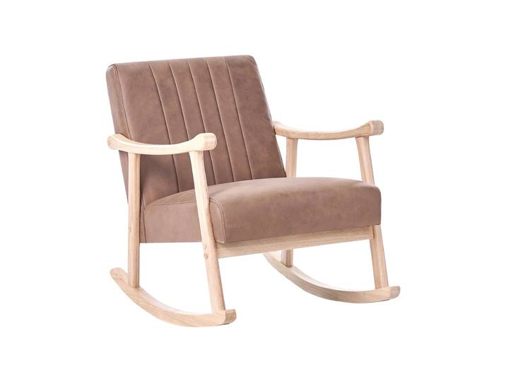 Fauteuil à bascule cuir pu marron