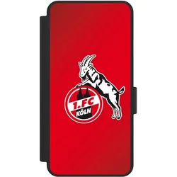 Nivocase Klapphülle für Samsung Galaxy S25 Edge Handyhülle aus Kunst Leder NIVOflip schwarz 1. FC Köln (Samsung Galaxy S25 Edge), Smartphone Hülle, Schwarz