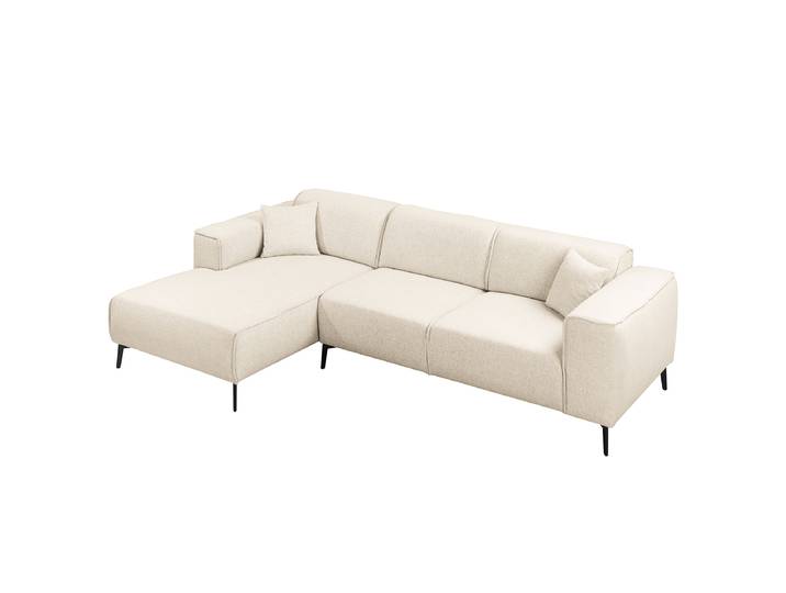 Canapé d angle méridienne Beige Tissu Nea 281 x 70 x 167cm Méridienne courte à gauche vue de face Moderne