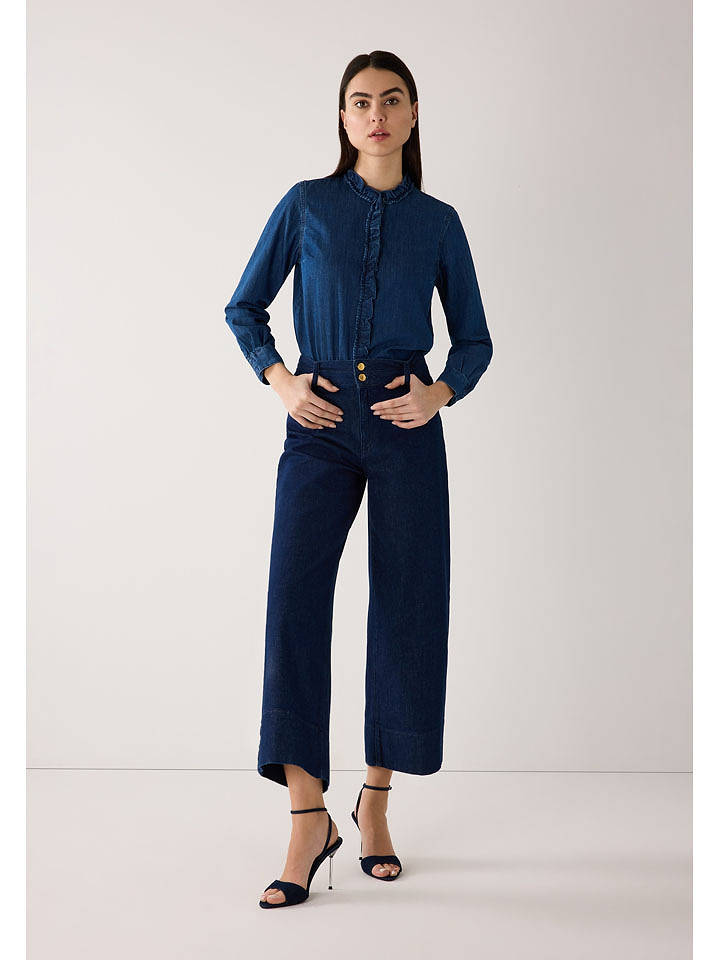 More & More Jeansbluse in Dunkelblau - 34